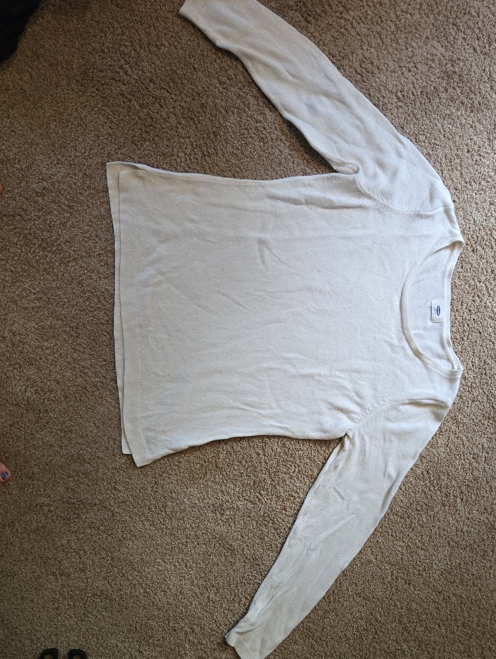 Old Navy Women's Cream Crewneck Sweater Size Large